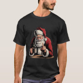 Christmas Santa Middle Finger Sarcastic Xmas Funny Tシャツ (正面)