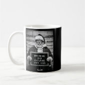 Christmas Santa Mugshot Breaking Entering Xmas Men コーヒーマグカップ (左)