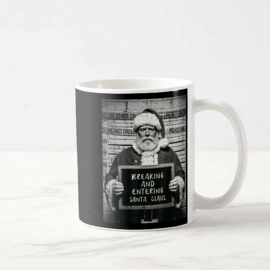 Christmas Santa Mugshot Breaking Entering Xmas Men コーヒーマグカップ (右)