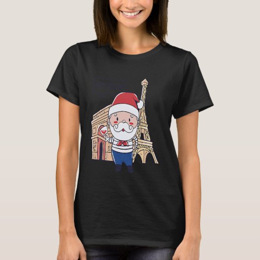 Christmas Santa Paris France Tシャツ (正面)