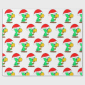 Christmas Santa Parrot Bird Animal Wrapping Paper ラッピングペーパー (フラット)