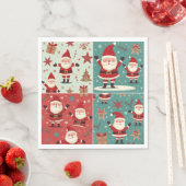 Christmas Santa Pattern Paper Napkins スタンダードランチョンナプキン (インサイチュ)