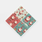 Christmas Santa Pattern Paper Napkins スタンダードランチョンナプキン (角)