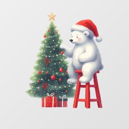 Christmas Santa Polar Bear Shop Decoration ウィンドウサイン