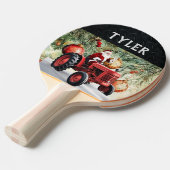 Christmas Santa Red Tractor Festive Jolly 卓球ラケット (正面アングル)
