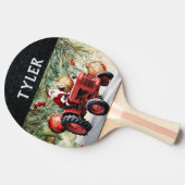 Christmas Santa Red Tractor Festive Jolly 卓球ラケット (横)