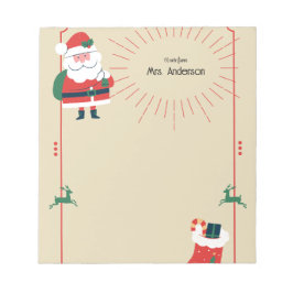 Christmas Santa & Reindeer Boho Notepad ノートパッド