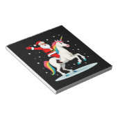 Christmas Santa Riding Unicorn Xmas Girls Women Ra ノートパッド (アングル)