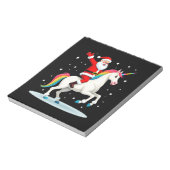 Christmas Santa Riding Unicorn Xmas Girls Women Ra ノートパッド (回転)
