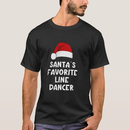 Christmas Santa s Favorite Line Dancer Funny Danci Tシャツ (正面)