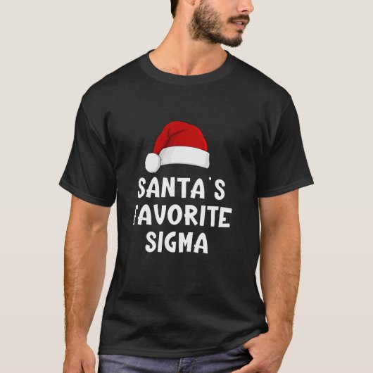 Christmas Santa s Favorite Sigma Funny Xmas Pajama Tシャツ (正面)