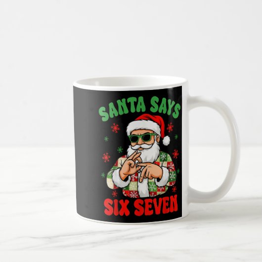 Christmas Santa Says 6 7 Six Seven Gen Z Alpha Mem コーヒーマグカップ (右)