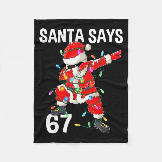 Christmas Santa Says 6 7 Six Seven Gen Z Alpha Mem フリースブランケット (正面)