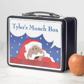 Christmas Santa Says Dark Tones Metal Lunch Box メタルランチボックス (インサイチュ)