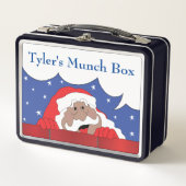 Christmas Santa Says Dark Tones Metal Lunch Box メタルランチボックス (正面)