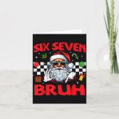 Christmas Santa Six Seven Bruh 67 Meme 6 7 Mens Bo カード (正面)