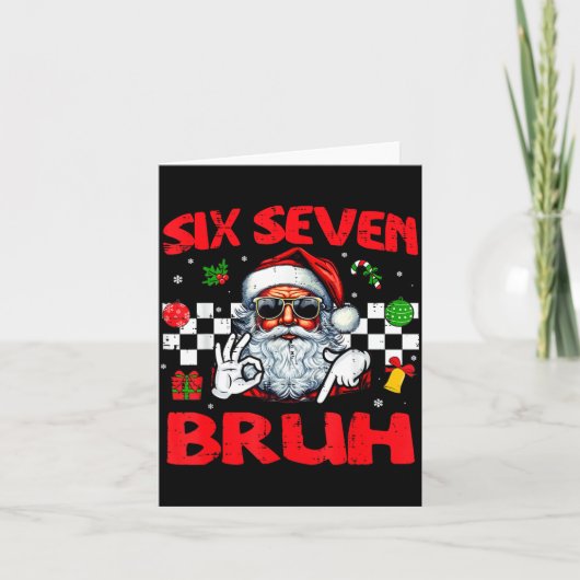 Christmas Santa Six Seven Bruh 67 Meme 6 7 Mens Bo カード (正面)