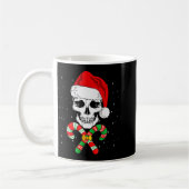 Christmas Santa Skull Xmas Candy Skull Wearing San コーヒーマグカップ (左)