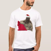 Christmas Santa Sloth Tシャツ (正面)