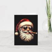 Christmas Santa Smoking Cigar With Sungl Cigar Smo カード (正面)