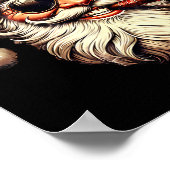 Christmas Santa Smoking Cigar With Sungl Cigar Smo ポスター (角)