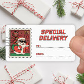 Christmas Santa Stamp Special Delivery Sticker ラベル