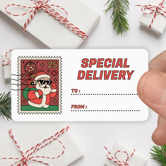 Christmas Santa Stamp Special Delivery Sticker ラベル