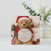Christmas santa Teddy Bear Pregnancy Announcement 招待状 (スタンド正面)