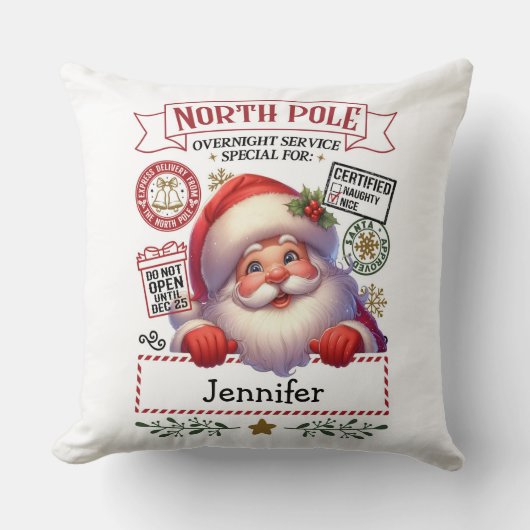 Christmas Santa Throw Pillow クッション (正面)