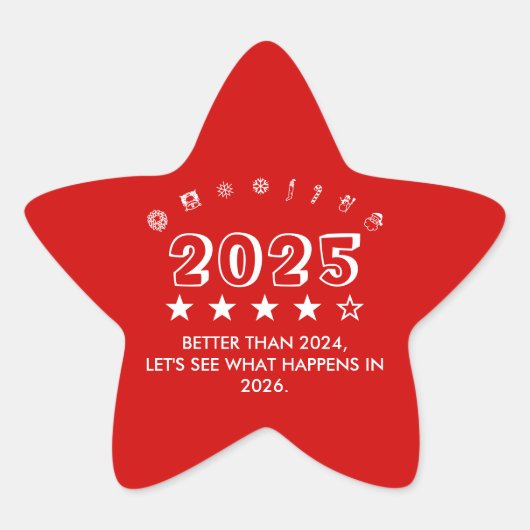 Christmas Santa typography icons 星シール (正面)