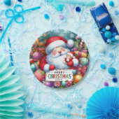 Christmas Santa With Baby  ペーパープレート (パーティー)