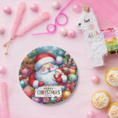Christmas Santa With Baby  ペーパープレート (パーティー)