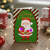 Christmas Santa With Cookies Folded Holiday Card シーズンカード