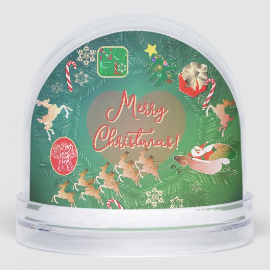 Christmas Santa Wreath Snow Globe (正面)