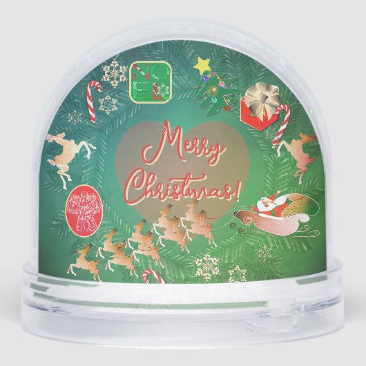 Christmas Santa Wreath Snow Globe (裏面)