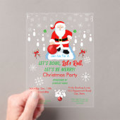 Christmas Santa's Bowling Party  アクリル招待状 (インサイチュ (ポータブル))