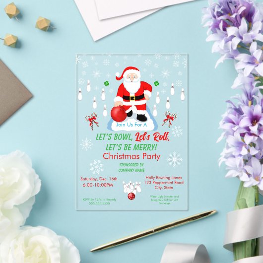 Christmas Santa's Bowling Party  アクリル招待状 (インサイチュ (ウェディング))