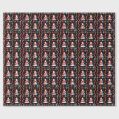 Christmas Santa's Bowling Pattern ラッピングペーパー (フラット)