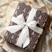 Christmas Santa's Bowling Pattern ラッピングペーパー