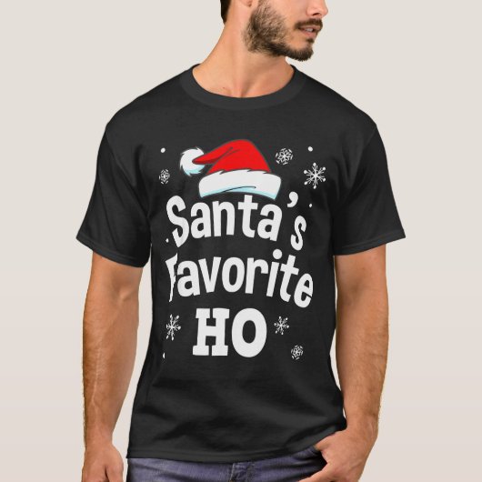 Christmas Santa's Favorite Ho Shirt, Adult Naughty Tシャツ (正面)