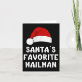 Christmas Santa's Favorite Mailman Funny Xmas Paja カード (正面)