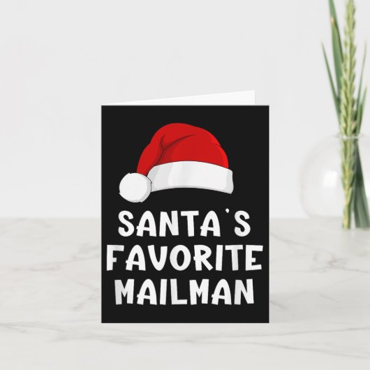 Christmas Santa's Favorite Mailman Funny Xmas Paja カード (正面)