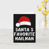 Christmas Santa's Favorite Mailman Funny Xmas Paja カード (黄色い花)