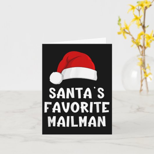 Christmas Santa's Favorite Mailman Funny Xmas Paja カード (黄色い花)