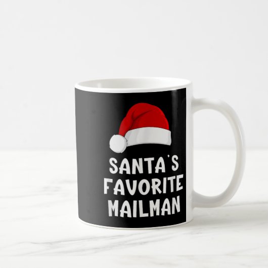 Christmas Santa's Favorite Mailman Funny Xmas Paja コーヒーマグカップ (右)