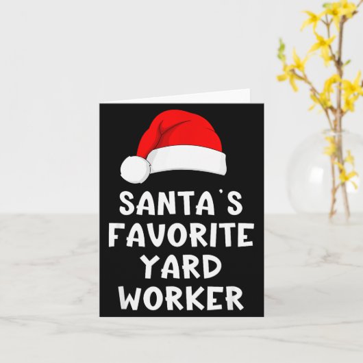 Christmas Santa's Favorite Yard Worker Funny Pajam カード (黄色い花)