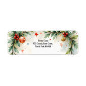 Christmas Santa's Return Address ラベル (正面)