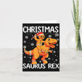 Christmas Saurus Rex Gingerbread Man Cookie Trex B カード (正面)