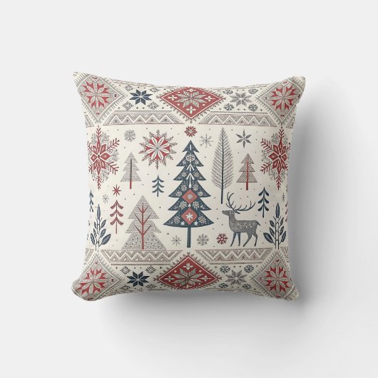 Christmas Scandinavian Geometric Minimalist クッション (正面)