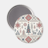 Christmas Scandinavian Geometric Minimalist マグネット (正面/裏面)